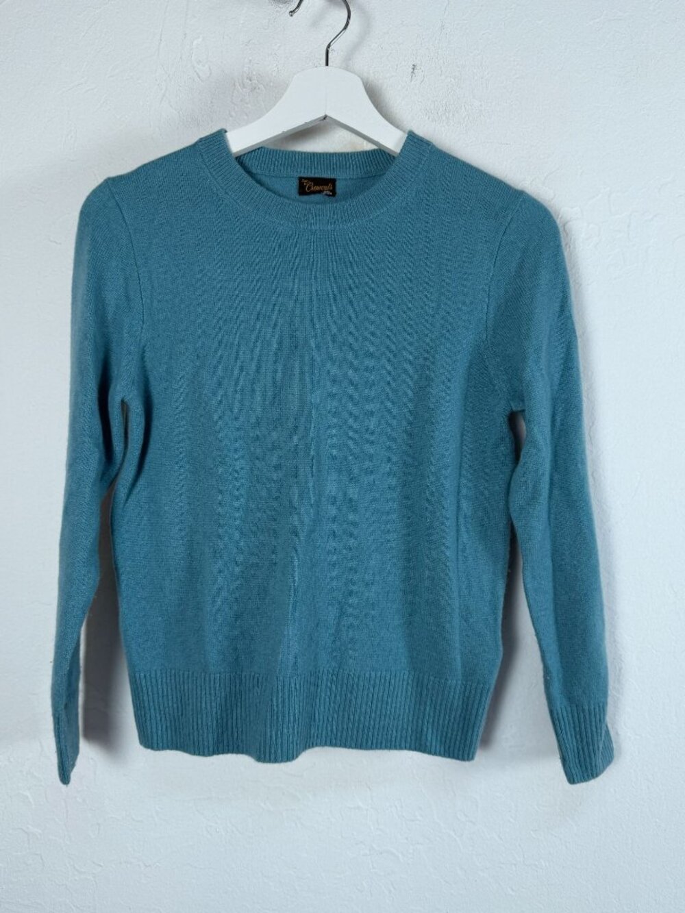 Knit for Crewcuts Kids Cashmere Sweater Teal Crewneck Long Sleeve Lightweight
